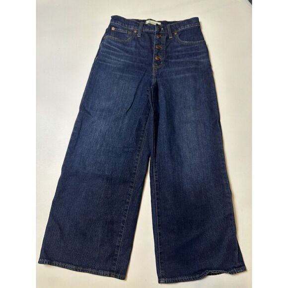 Madewell Denim - Madewell Womens Wide Leg Crop Jeans Size 26 Dark Wash